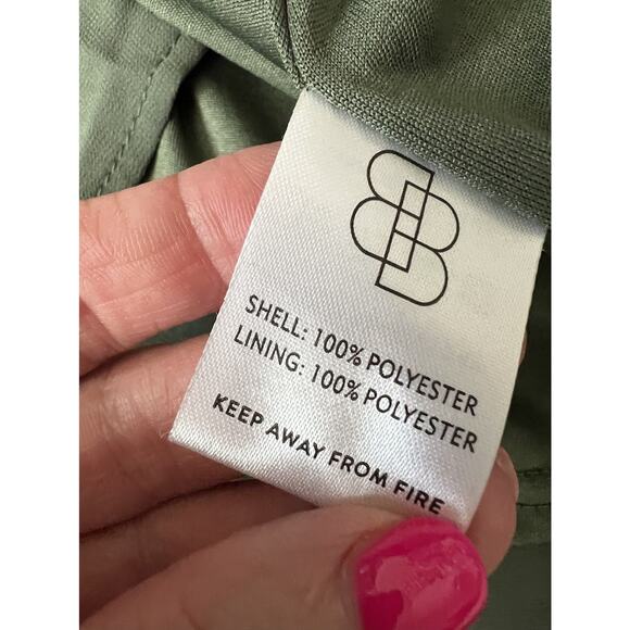 BALTIC BORN Este Dark Sage Chiffon Flutter Sleeve Maxi Dress Sz Large NWT - Picture 9 of 12